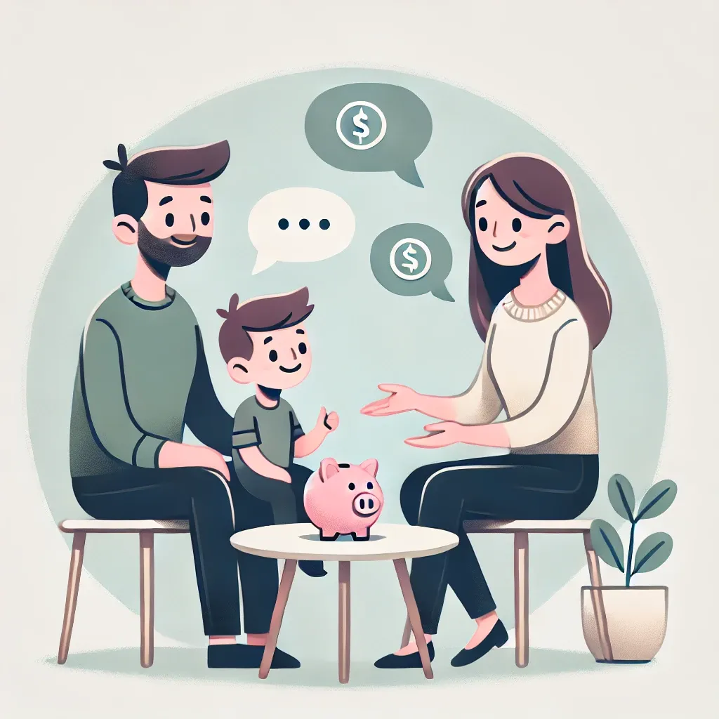 הורים מדברים על כסף עם הילד שלהם